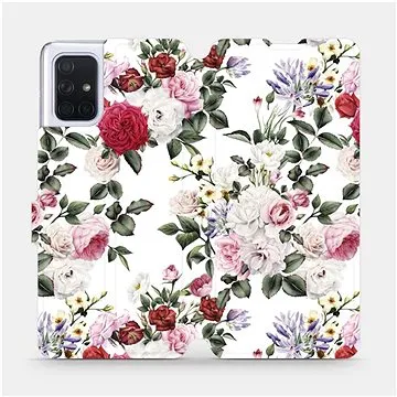 Flipové pouzdro na mobil Samsung Galaxy A71 - MD01S Růže na bílé (5903516147380)
