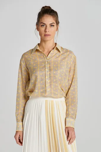 KOŠILE GANT REL G PATTERN COT SILK SHIRT DUSTY YELLOW