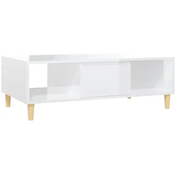 SHUMEE Konferenční stolek bílý vysoký lesk 103,5 × 60 × 35 cm dřevotříska, 806019 (806019)