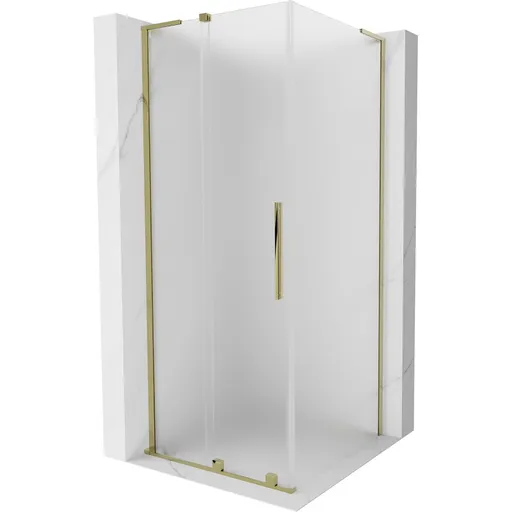 MEXEN/S Velar L sprchový kout, posuvné dveře 110 x 110, dekor, zlato 871-110-110-33-50