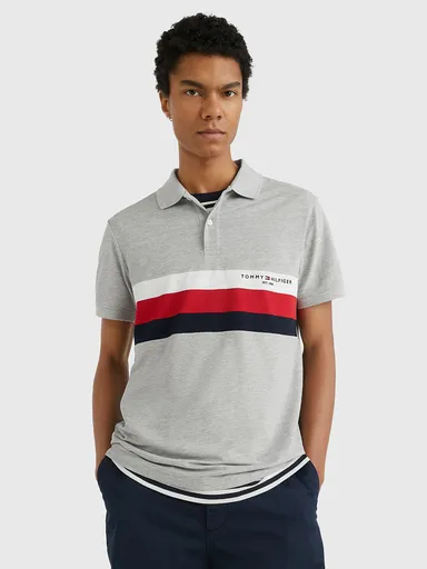 Tommy Hilfiger pánské šedé polo tričko MW0MW30766 S