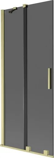 MEXEN/S Velar dvoukřídlá posuvná vanová zástěna 85 x 150, grafit, zlatá 896-085-000-41-50