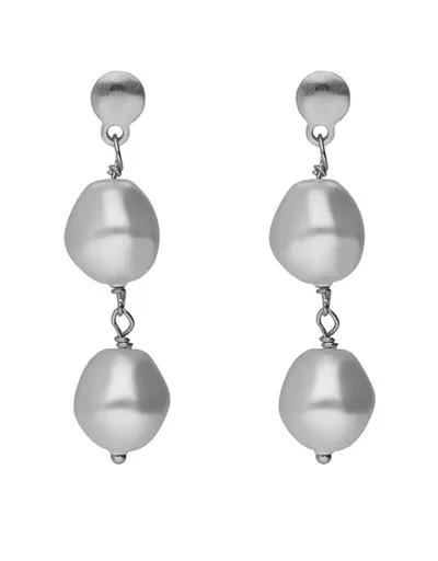 Victoria Cruz Stříbrné visací náušnice s perlami Sera A5560-00HT