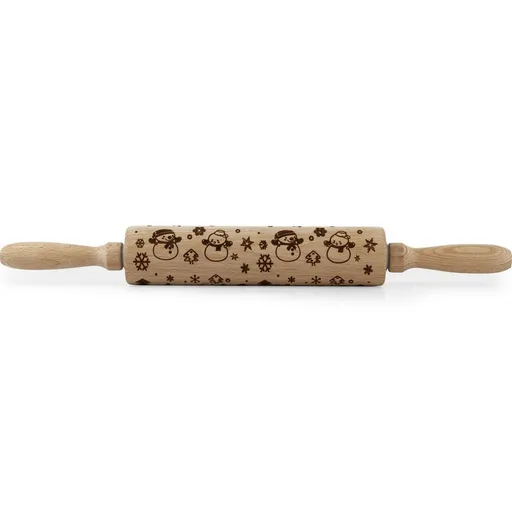 Toro Dřevěný váleček s dekorem Sněhulák, 38 cm