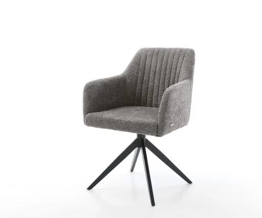 Jídelní židle Greg-Flex bouclé šedá křížová podnož široká černá