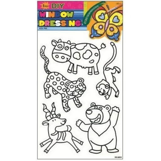 Předlohy na malování na sklo s vyvýšenou konturou zvířátka 30x21cm kravička