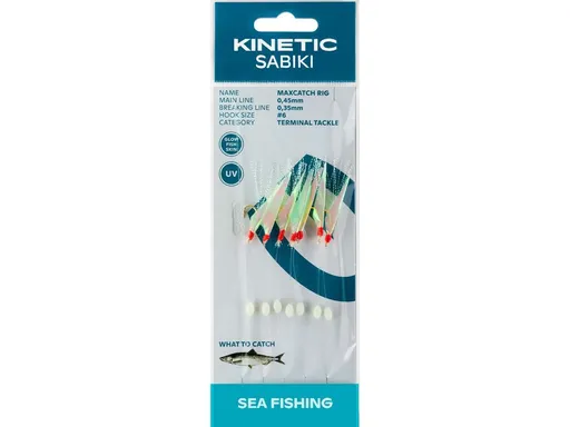 Kinetic Návazec Sabiki MaxCatch Glow Fishskin/Mix,Kinetic Návazec Sabiki MaxCatch Glow Fishskin/Mix