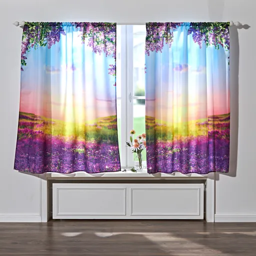 2 záclony Levandule