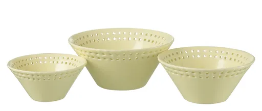 3ks žlutá keramická miska Hella Yellow - Ø14*6 / Ø17*7 / Ø19*9 cm J-Line by Jolipa