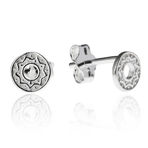 Náušnice ze stříbra 925 - kruh s cik-cak vzorem