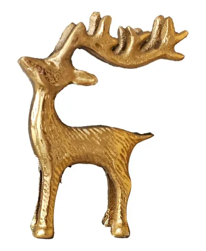 Zlatá kovová dekorace Jelen - 8*2*10 cm AVD-97979