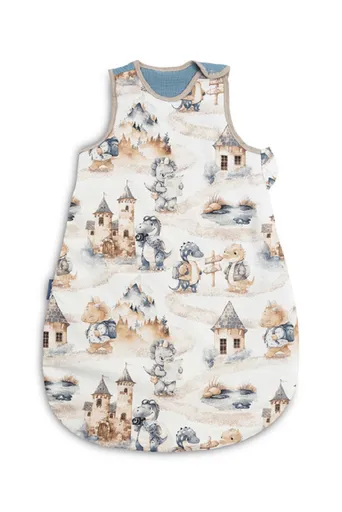 SENSILLO Spací vak mušelín, bavlna, Dráček, 80x50cm, M - jeans