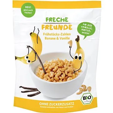 Freche Freunde BIO Cereálie Křupavá čísla - Banán a vanilka 125 g (4260618520185)
