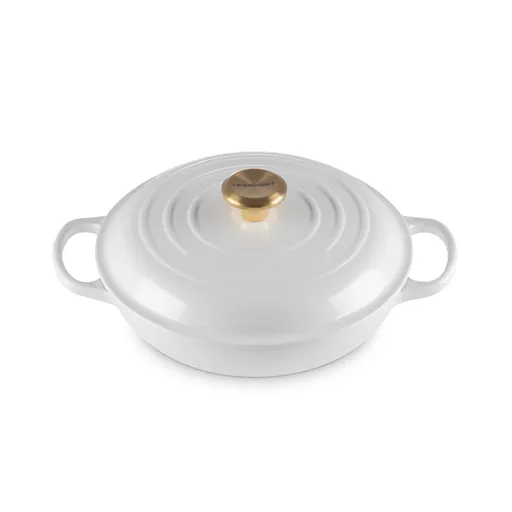 Kastrol SIGNATURE 26 cm, 2,2 l, WHITE, litina, Le Creuset