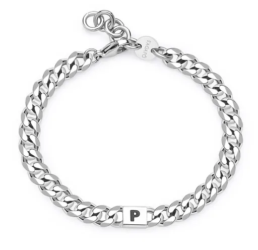 S'Agapõ Pánský ocelový náramek s písmenem P Monogram SMG26