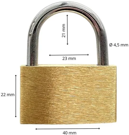 Zámek visací mosazný, 40 mm (123040)
