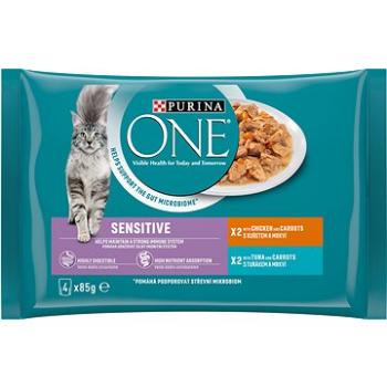 PURINA ONE SENSITIVE multipack kuře ve šťávě 4 × 85 g (7613287903938)