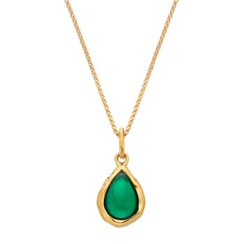 Hot Diamonds Pozlacený náhrdelník s diamantem a achátem Gemstones DP1026 (řetízek, přívěsek)