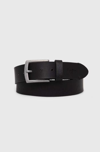 Kožený pásek Pepe Jeans PALMER BELT pánský, černá barva, PM021024