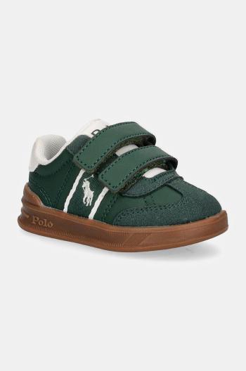 Dětské sneakers boty Polo Ralph Lauren HERITAGE COURT III EZ T-TOE zelená barva, RL00503301