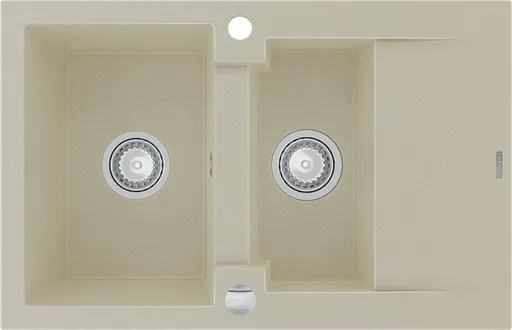 MEXEN Gaspar žula dřez 1,5-mísa dřez s vypouštěním krátký odkapávač 737x475 mm, béžová 6507731505-69