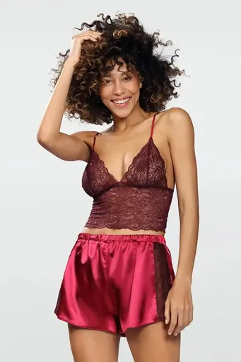 Bordový saténový set Patty