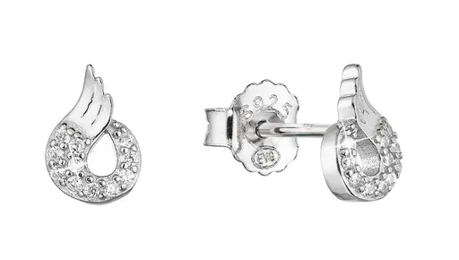 Evolution Group - Pavona Netradiční stříbrné náušnice se zirkony 11417.1