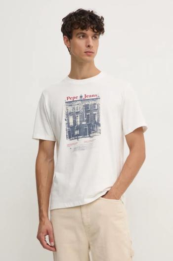 Bavlněné tričko Pepe Jeans SOREN TEE bílá barva, s potiskem, PM509635