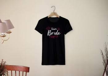 Personal Dámské triko - Team Bride korunka Barva: Černá, Velikost - dospělý: L