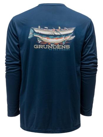 Grundéns funkční uv triko drift boat ls tech tee blue abyss - m