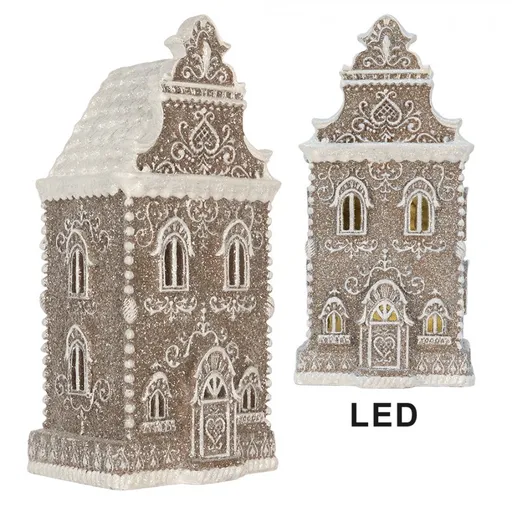 Perníkový LED domek Gingerbread Cotti - 17*15*35 cm Clayre & Eef