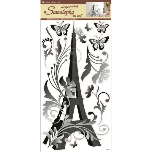 Samolepky na zeď Eifellovka černá, 60x32 cm