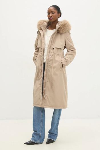 Parka Answear Lab dámská, béžová barva, zimní