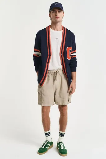 ŠORTKY GANT REG LINEN CARGO DS SHORTS CONCRETE BEIGE