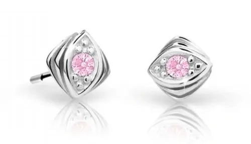 Cutie Jewellery Dětské náušnice z bílého zlata C1897-30-X-2 růžová