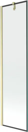 MEXEN/S Next vanová zástěna FIX 50 x 150, černá vzor, zlatá kartáčovaná 895-050-000-00-70-55