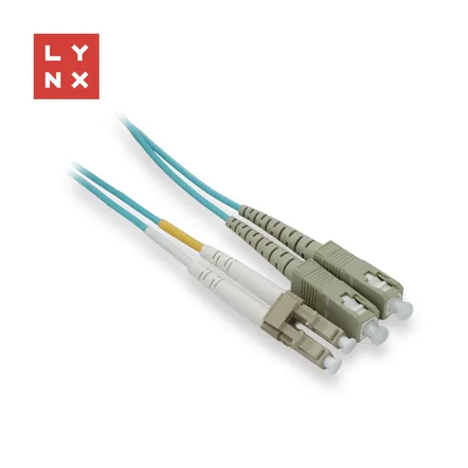 LYNX duplexní patch kabel MM, OM3, LC/SC, 50/125µm, 0, 5m