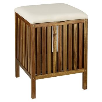 Sötét natúr színű fa szennyeskosár 38 l Fondi – Wenko