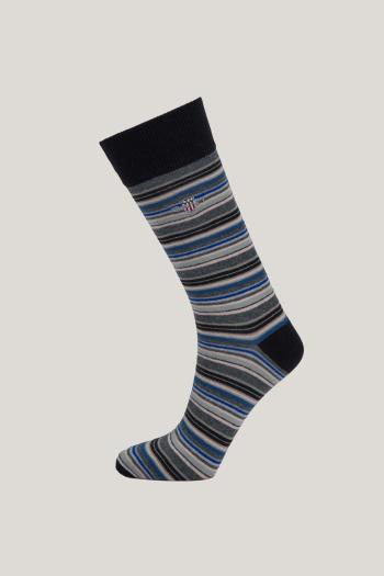 PONOŽKY GANT SHIELD MULTISTRIPE SOCKS BLACK