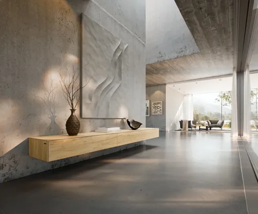 TV stolek Cuor 250 cm keramika Laminam® Sabbia dubová 1