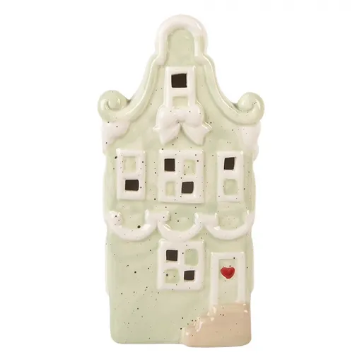 Pastelově zelený keramický LED domek Lamont - 11*9*22 cm Clayre & Eef