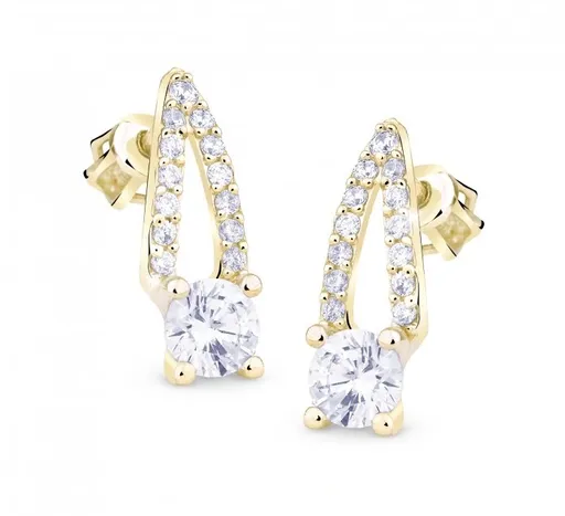 Cutie Jewellery Luxusní zlaté náušnice s třpytivými zirkony Z8044-30-10-X-1