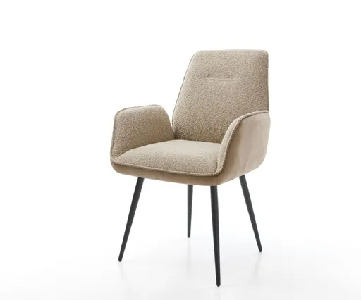 Jídelní židle Zoa-Flex mix materiálů béžová podnož zúžená černá
