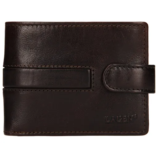 Pánská kožená peněženka Lagen Vander - tmavě hnědá