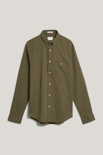 KOŠILE GANT REG MICRO PRINT SHIRT MOSS GREEN