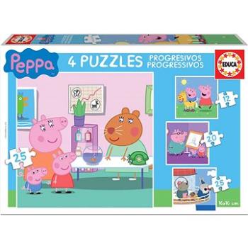 Educa Puzzle Prasátko Peppa 4v1 (12,16,20,25 dílků) (16817)