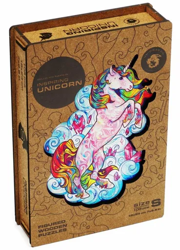 Unidragon dřevěné puzzle - Jednorožec velikost S