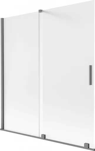 MEXEN/S Velar dvoukřídlá posuvná vanová zástěna 150 x 150, dekor, grafit metal 896-150-000-31-95