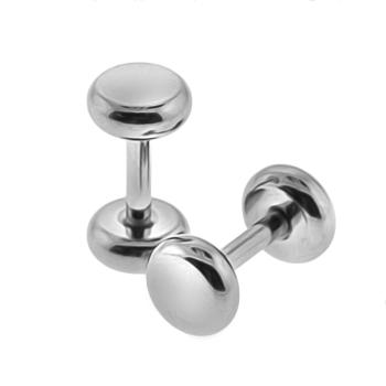 Oceľový fake plug do ucha striebornej farby - činka