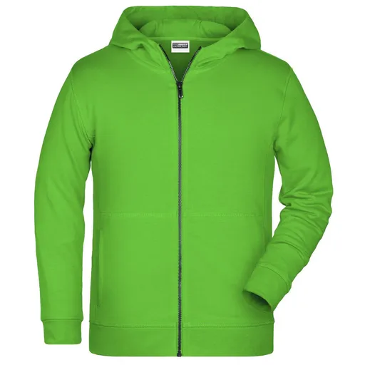 James & Nicholson (Daiber) Dětská mikina na zip z biobavlny 8026k - Limetkově zelená | L